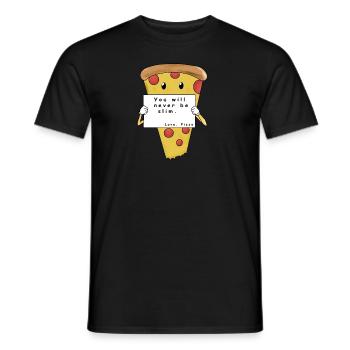 you will never be slim love pizza comic - Männer T-Shirt - Schwarz - Vorne - AI Model Male 178 light (178cm)