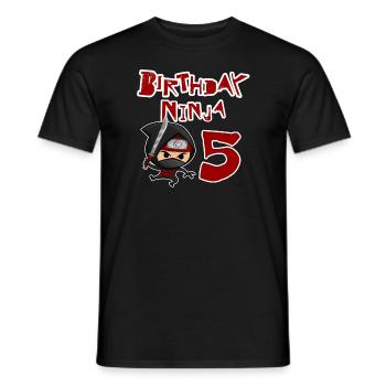 5. Geburtstag Ninja 5 - Männer T-Shirt - Schwarz - Vorne - AI Model Male 178 light (178cm)