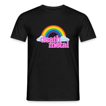 Death Metal Pink Rainbow Clouds Funny Parody - T-shirt homme - noir - Devant - AI Model Male 178 light (178cm)