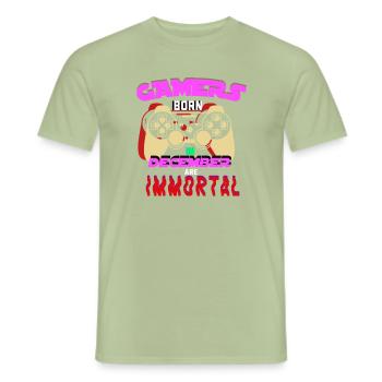 gamer gift idea gambler player gift - Men's T-Shirt - sage - Front - AI Model Male 178 light (178cm)