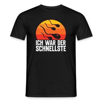 Ich War Der Schnellste - Sperma Samen Lustig - Männer T-Shirt - Schwarz - Vorne - AI Model Male 178 light (178cm)