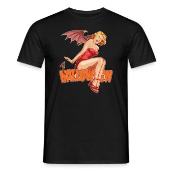 Halloween Vampire Lady Scary Trick or Treat Outfit - Men's T-Shirt - black - Front - AI Model Male 178 light (178cm)
