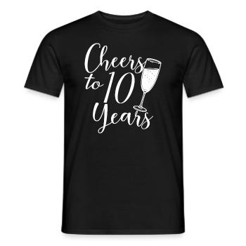 10. Hochzeitstag Männer Frauen Ehepaar - Männer T-Shirt - Schwarz - Vorne - AI Model Male 178 light (178cm)