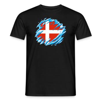 Drapeau du Danemark Drapeau de la Scandinavie Drapeau du Danemark Voyage - T-shirt homme - noir - Devant - AI Model Male 178 light (178cm)