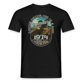 Legendary since 1974 - Men's T-Shirt - black - Front - AI Model Male 178 light (178cm)