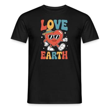 Retro Love Jour de la Terre Protection de l’environnement Conservation de la nature - T-shirt homme - noir - Devant - AI Model Male 178 light (178cm)