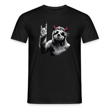 Rocker Sloth - Idée cadeau amusante pour les motards - T-shirt homme - noir - Devant - AI Model Male 178 light (178cm)