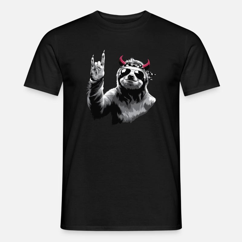Rocker Sloth - Funny Gift Idea for Bikers - Men’s T-shirt - black