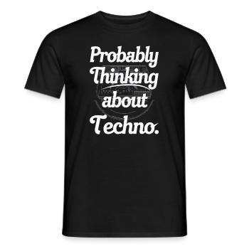 Techno Rave Wear Raver EDM House Music Gifts - Men's T-Shirt - black - Front - AI Model Male 178 light (178cm)