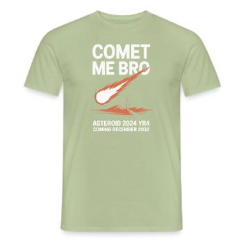 Astéroïde 2024 YR 4 Comète Décembre 2032 Astrologie - T-shirt homme - vert sauge - Devant - AI Model Male 178 light (178cm)