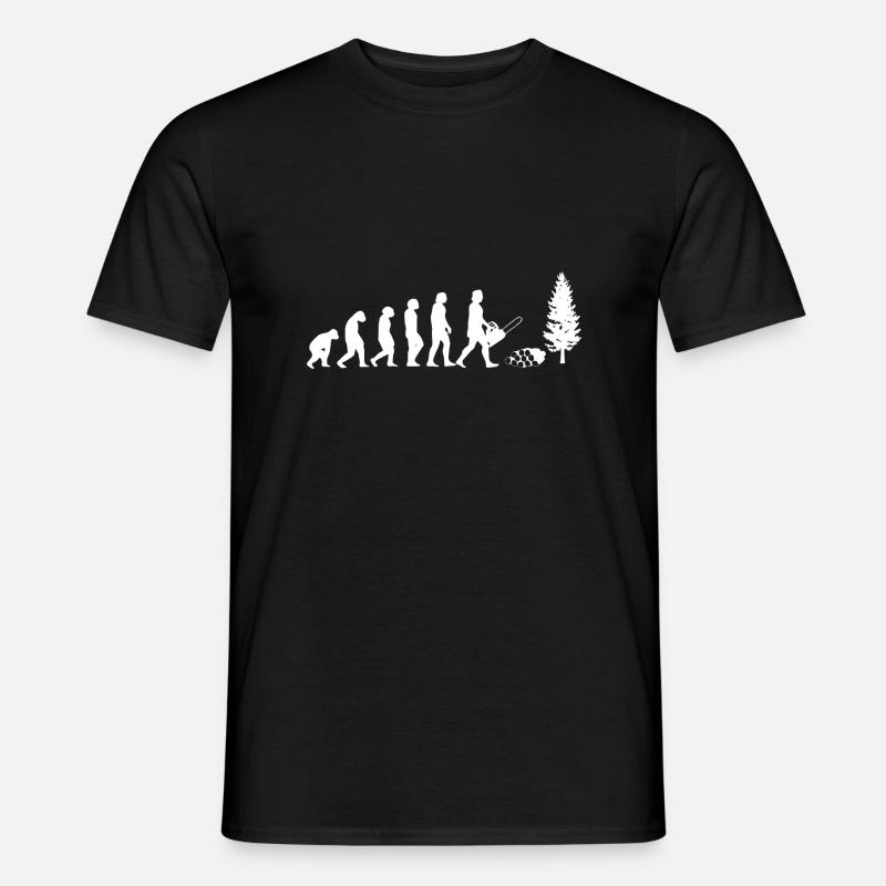 Evolution Holzhacker weiss - Männer T-Shirt - Schwarz