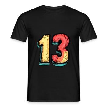 Bande dessinée à 13 chiffres - T-shirt homme - noir - Devant - AI Model Male 178 light (178cm)