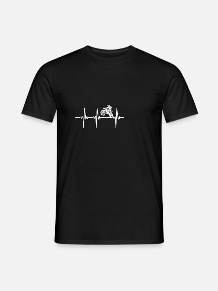 Herzschlag für Enduro Offroad Motorräder - Männer T-Shirt - Schwarz