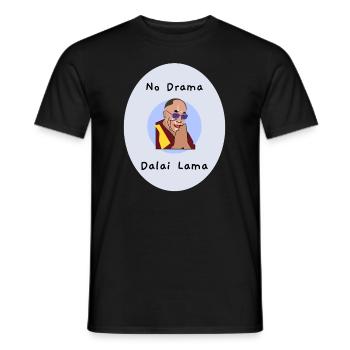 NO DRAMA DALAI LAMA DESIGN 8 full canvas - Men's T-Shirt - black - Front - AI Model Male 178 light (178cm)