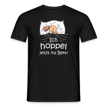 Hase Schlafshirt Pyjama Ich Hoppel Jetzt Ins Bett - Männer T-Shirt - Schwarz - Vorne - AI Model Male 178 light (178cm)