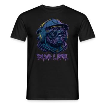 Pug Life - Männer T-Shirt - Schwarz - Vorne - AI Model Male 178 light (178cm)
