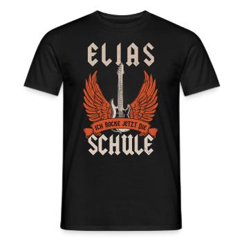 Schulkind Elias Ich Rocke Jetzt Die Einschulung - Männer T-Shirt - Schwarz - Vorne - AI Model Male 178 light (178cm)