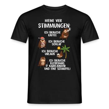 Mes quatre humeurs - T-shirt homme - noir - Devant - AI Model Male 178 light (178cm)