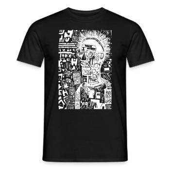 White Anchor Urban Art Portrait - Men's T-Shirt - black - Front - AI Model Male 178 light (178cm)