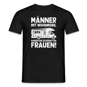 Männer mit Wohnmobil Camping Camper Campingmobil - Männer T-Shirt - Schwarz - Vorne - AI Model Male 178 light (178cm)