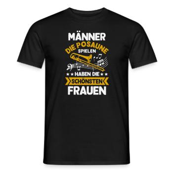 Posaune Männer Posaunist Blasmusik Posaunenspieler - Männer T-Shirt - Schwarz - Vorne - AI Model Male 178 light (178cm)