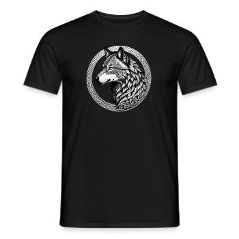 Wolf mit keltischem Knoten 02 - Männer T-Shirt - Schwarz - Vorne - AI Model Male 178 light (178cm)