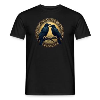 Zwei Raben mit keltischem Knoten - Männer T-Shirt - Schwarz - Vorne - AI Model Male 178 light (178cm)