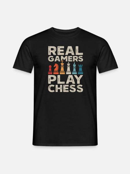 Schach Schachspieler Schachfiguren Schachmatt - Männer T-Shirt - Schwarz