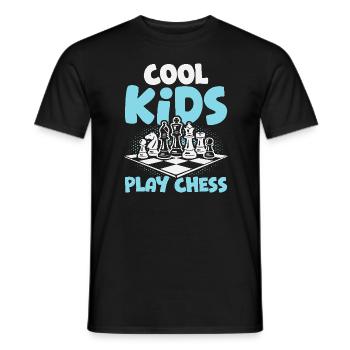 Joueur d’échecs Cool Kids Jouant aux échecs - T-shirt homme - noir - Devant - AI Model Male 178 light (178cm)