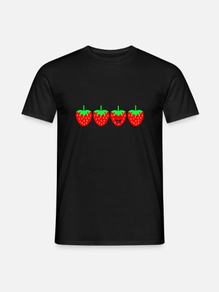 Erdbeere anders - Männer T-Shirt - Schwarz