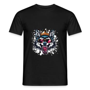 Wolf Lustig - Men's T-Shirt - black - Front - AI Model Male 178 light (178cm)