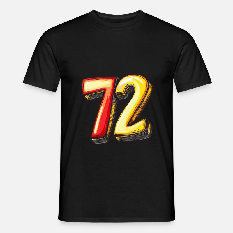 72 Zahl Comic - Männer T-Shirt - Schwarz