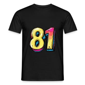 81 Number Comic - Men's T-Shirt - black - Front - AI Model Male 178 light (178cm)