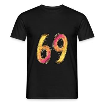 69 Zahl Comic - Männer T-Shirt - Schwarz - Vorne - AI Model Male 178 light (178cm)