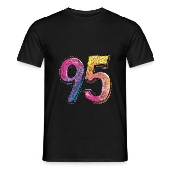 Bande dessinée à 95 numéros - T-shirt homme - noir - Devant - AI Model Male 178 light (178cm)