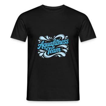 Aquafitness Team - Exercise and sport in the water - Men's T-Shirt - black - Front - AI Model Male 178 light (178cm)