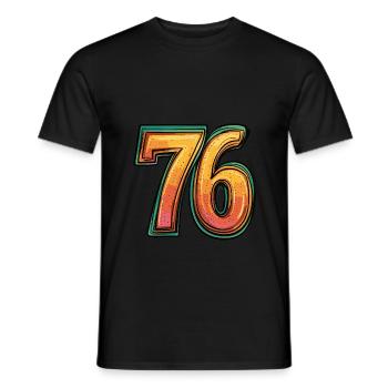 76 Number Comic - Men's T-Shirt - black - Front - AI Model Male 178 light (178cm)