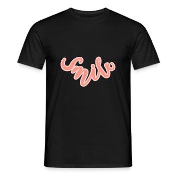 smile black - Men's T-Shirt - black - Front - AI Model Male 178 light (178cm)