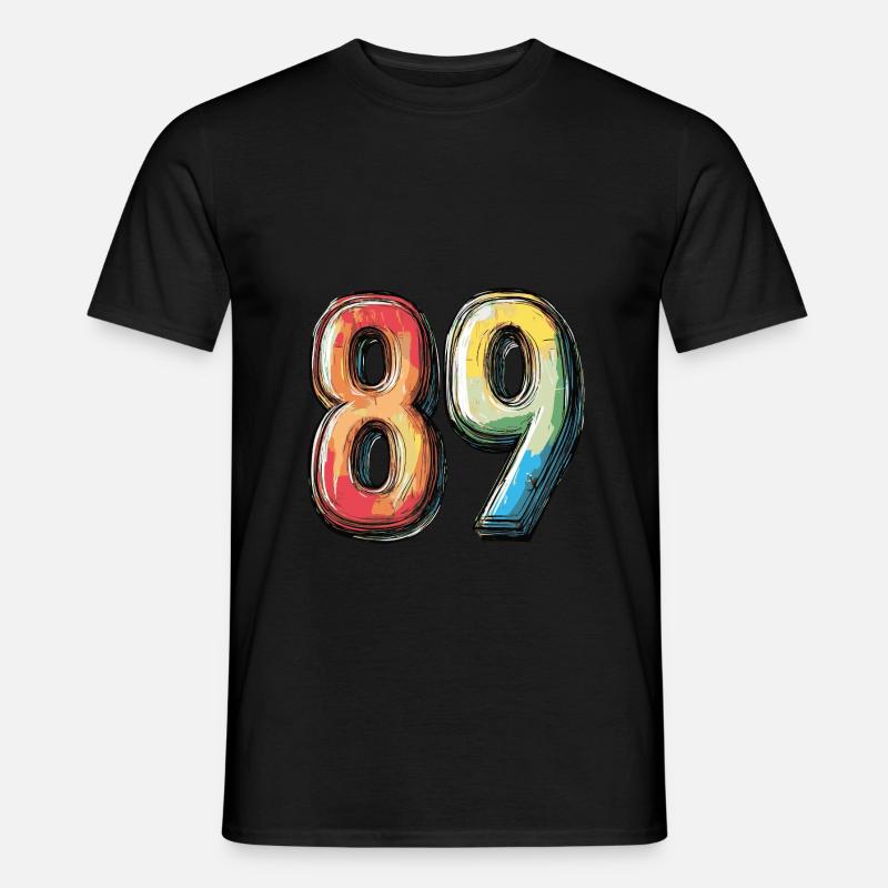 89 Zahl Comic - Männer T-Shirt - Schwarz