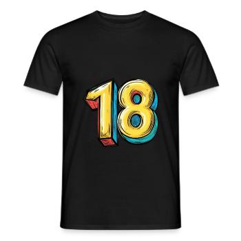 Bande dessinée à 18 chiffres - T-shirt homme - noir - Devant - AI Model Male 178 light (178cm)
