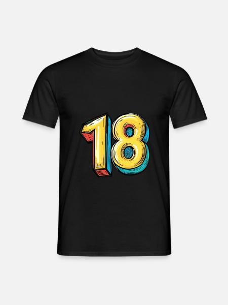 18 Number Comic - Men's T-Shirt - black