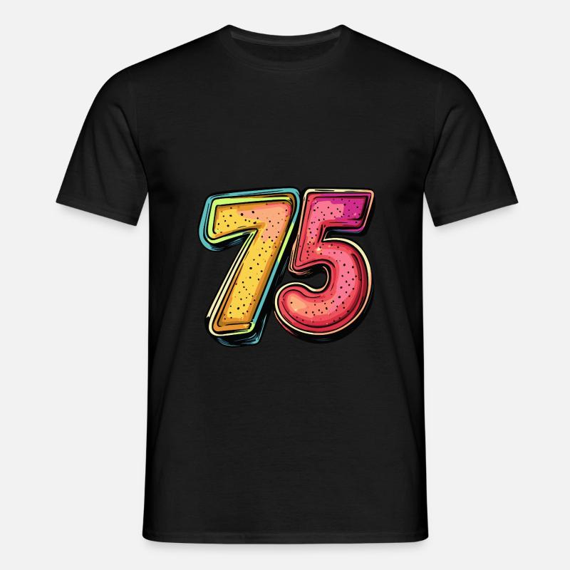 75 Zahl Comic - Männer T-Shirt - Schwarz