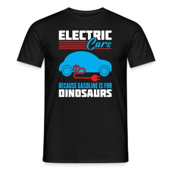 Les voitures électriques parce que l’essence est pour les dinosaures - T-shirt homme - noir - Devant - AI Model Male 178 light (178cm)