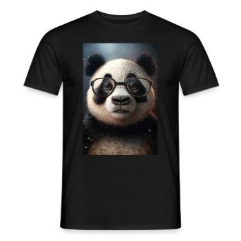 Panda Glasses Lusitg Bookworm Bookworm Smart - Men's T-Shirt - black - Front - AI Model Male 178 light (178cm)
