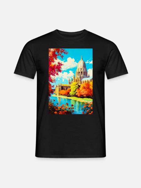 Vintage Oxford Travel Poster - Men's T-Shirt - black
