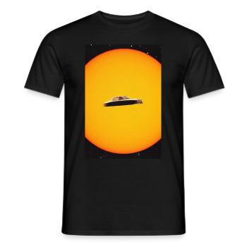 Verfolgungsjagd im Weltraum - Männer T-Shirt - Schwarz - Vorne - AI Model Male 178 light (178cm)