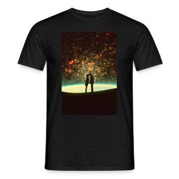 Kosmischer Kuss - Männer T-Shirt - Schwarz - Vorne - AI Model Male 178 light (178cm)