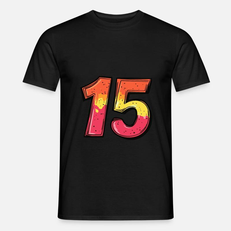 15 Zahl Comic - Männer T-Shirt - Schwarz