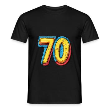 70 Number Comic - Men's T-Shirt - black - Front - AI Model Male 178 light (178cm)