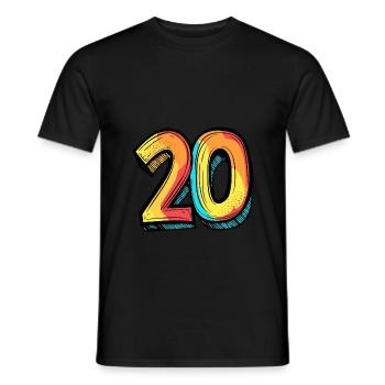20 Number Comic - Men's T-Shirt - black - Front - AI Model Male 178 light (178cm)